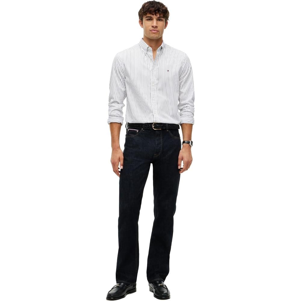 CAMISA PARA HOMBRE TOMMY HILFIGER REGULAR FIT MANGA LARGA BLANCO NEGRO - 3