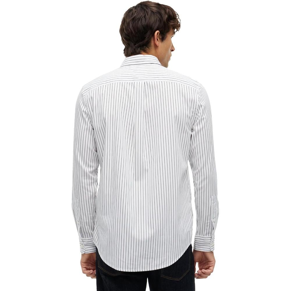 CAMISA PARA HOMBRE TOMMY HILFIGER REGULAR FIT MANGA LARGA BLANCO NEGRO - 4