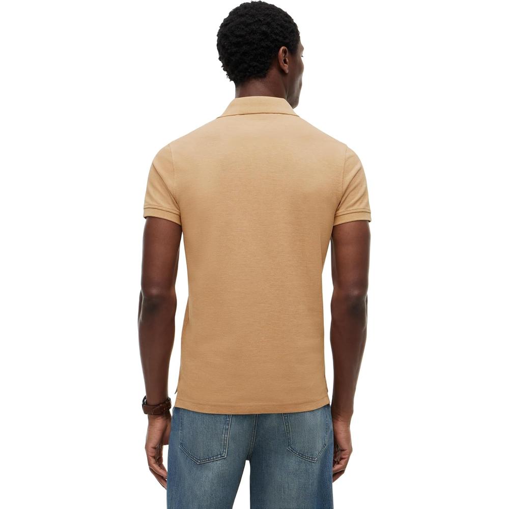 POLO PARA HOMBRE TOMMY HILFIGER 1985 SLIM FIT MANGA CORTA BEIGE SAHARA JASPEADO - 4