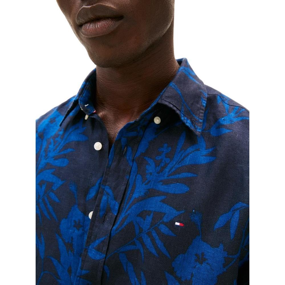 CAMISA PARA HOMBRE TOMMY HILFIGER MANGA CORTA LINO REGULAR FIT MULTICOLOR - 2
