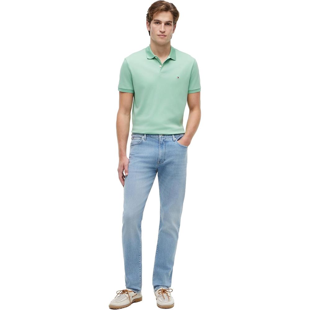 POLO PARA HOMBRE TOMMY HILFIGER REGULAR FIT MANGA CORTA VERDE CESPED CORTADO - 3