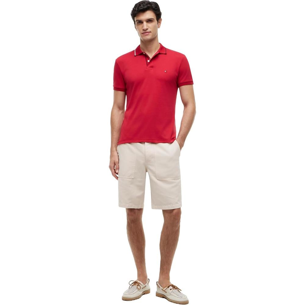 POLO PARA HOMBRE TOMMY HILFIGER LIQUID COTTON SLIM FIT MANGA CORTA ROJO MEDIO - 3