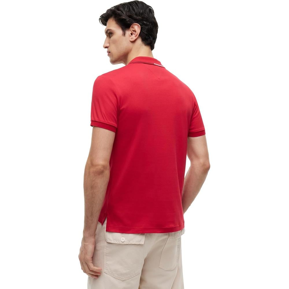 POLO PARA HOMBRE TOMMY HILFIGER LIQUID COTTON SLIM FIT MANGA CORTA ROJO MEDIO - 4