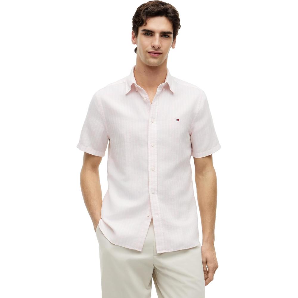 CAMISA PARA HOMBRE TOMMY HILFIGER MANGA CORTA LINO REGULAR FIT MULTICOLOR - 1