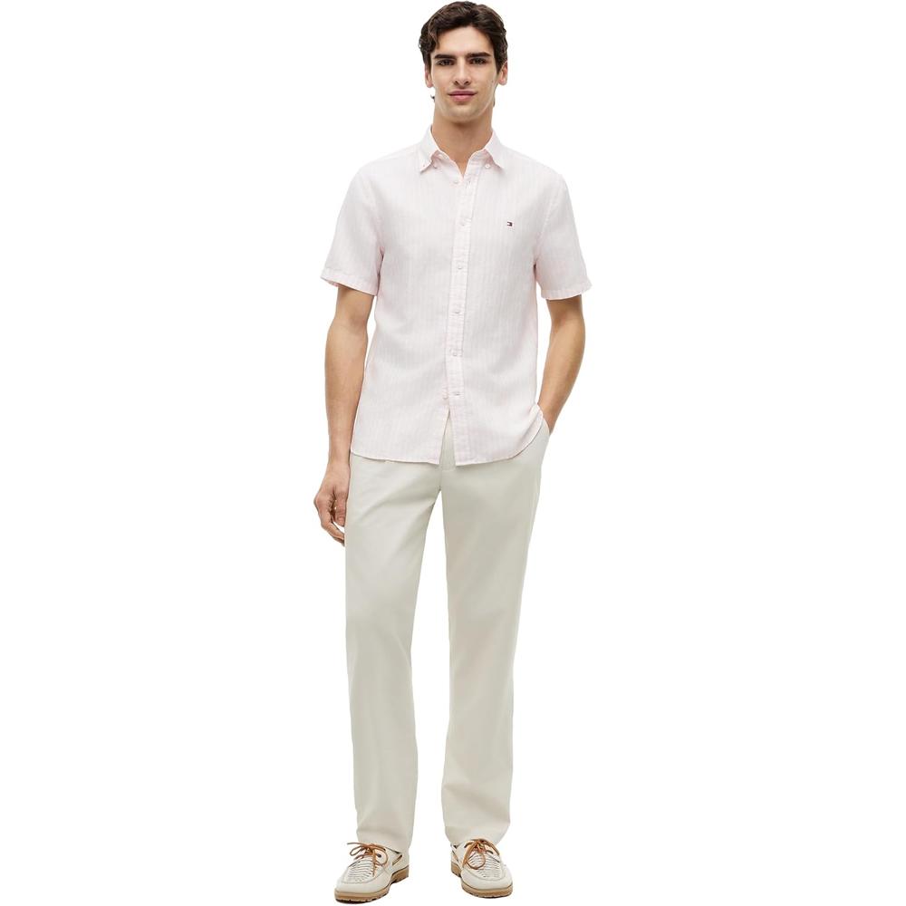 CAMISA PARA HOMBRE TOMMY HILFIGER MANGA CORTA LINO REGULAR FIT MULTICOLOR - 3