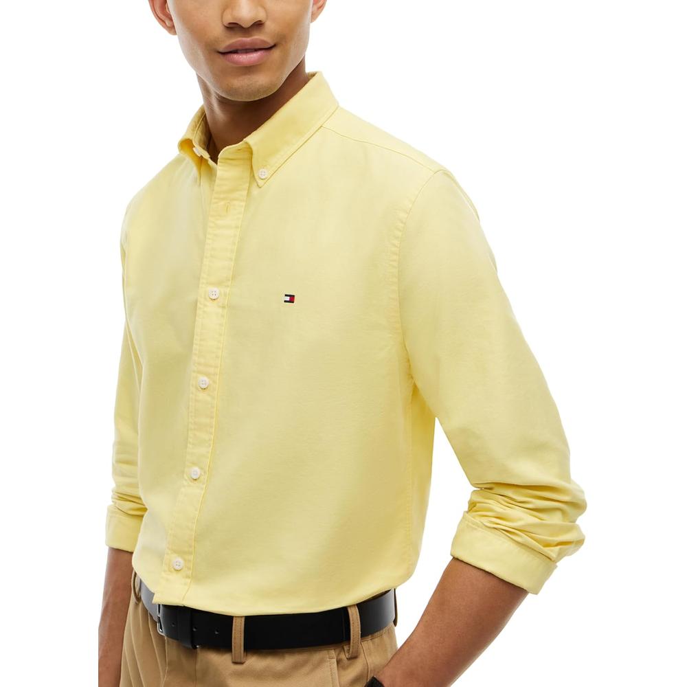 CAMISA PARA HOMBRE TOMMY HILFIGER OXFORD REGULAR FIT MANGA LARGA AMARILLO GIRASOL - 2