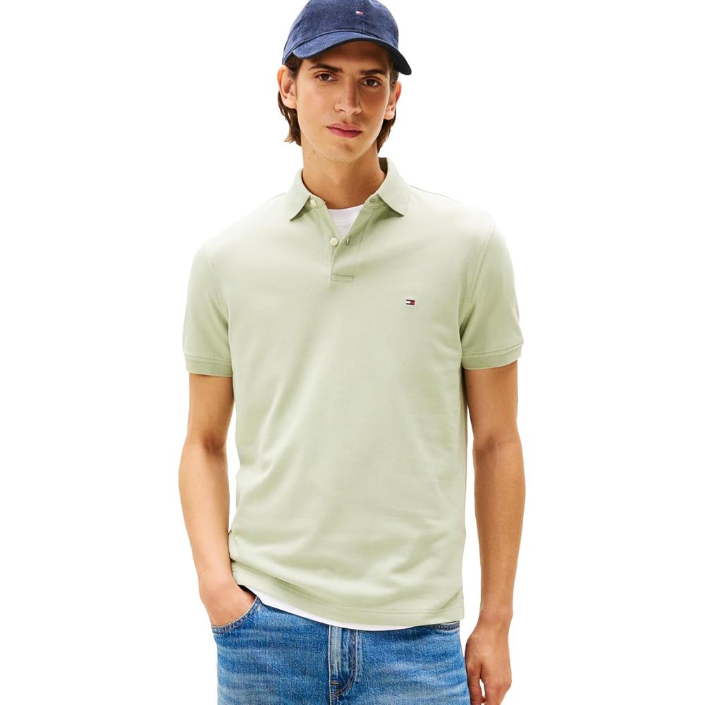 POLO PARA HOMBRE TOMMY HILFIGER 1985 REGULAR FIT MANGA CORTA VERDE SALVIA - 1