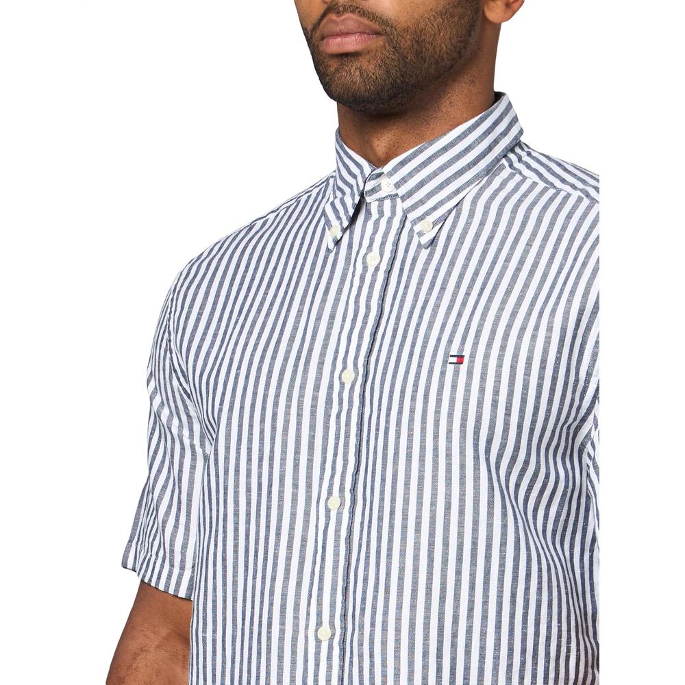 CAMISA PARA HOMBRE TOMMY HILFIGER MANGA CORTA LINO REGULAR FIT MULTICOLOR - 3