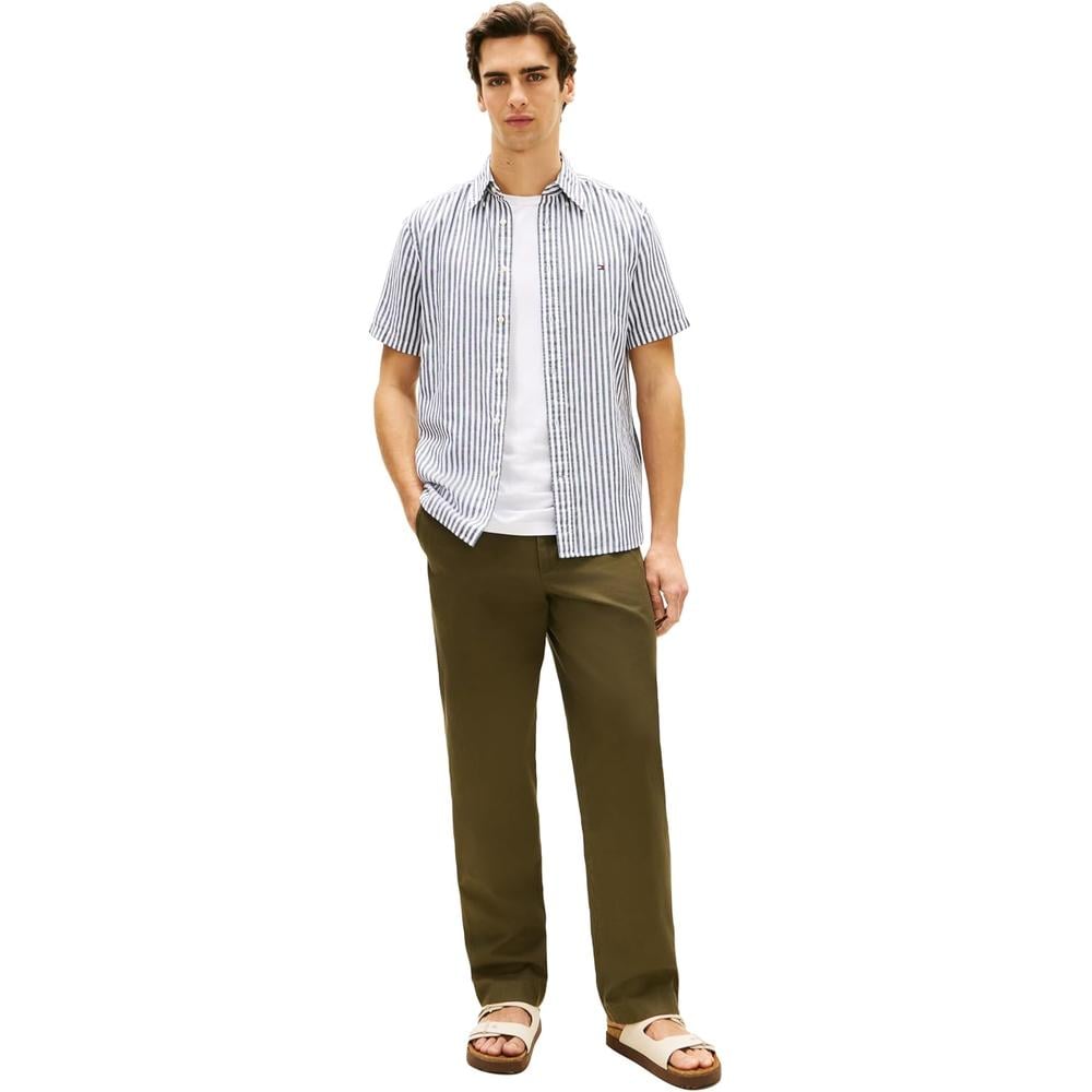 CAMISA PARA HOMBRE TOMMY HILFIGER MANGA CORTA LINO REGULAR FIT MULTICOLOR - 4