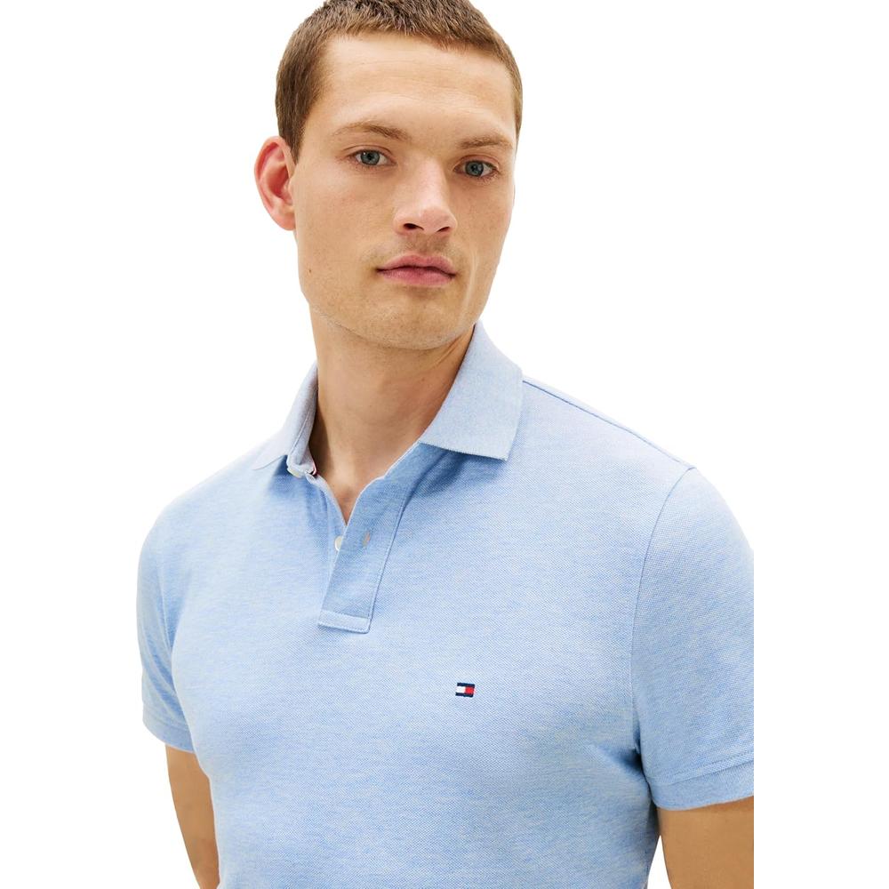 POLO PARA HOMBRE TOMMY HILFIGER 1985 REGULAR FIT MANGA CORTA AZUL MARINO JASPEADO - 3