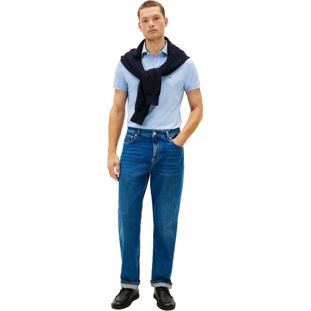 POLO PARA HOMBRE TOMMY HILFIGER 1985 REGULAR FIT MANGA CORTA AZUL MARINO JASPEADO - 5