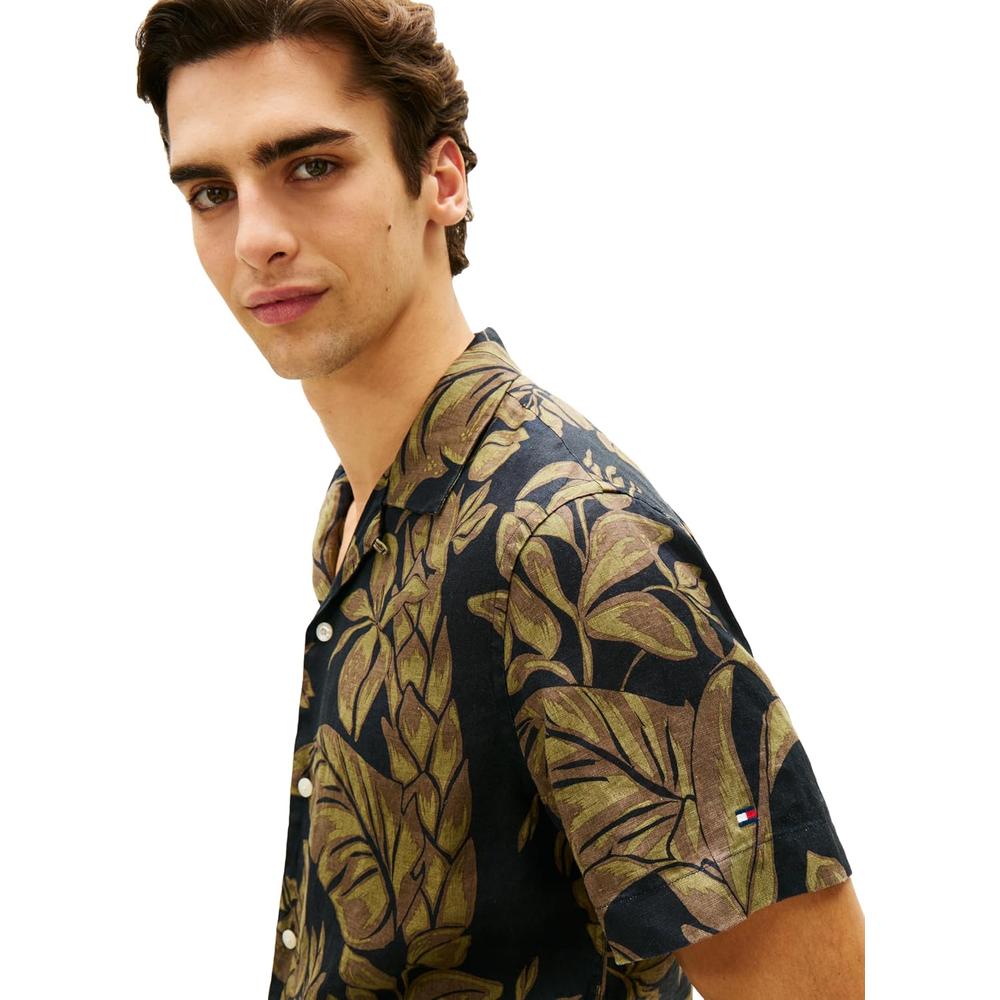 CAMISA PARA HOMBRE TOMMY HILFIGER MANGA CORTA LINO REGULAR FIT MULTICOLOR - 2