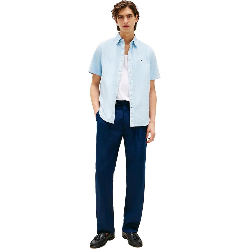 CAMISA PARA HOMBRE TOMMY HILFIGER REGULAR FIT MANGA CORTA AZUL SUAVE - 2
