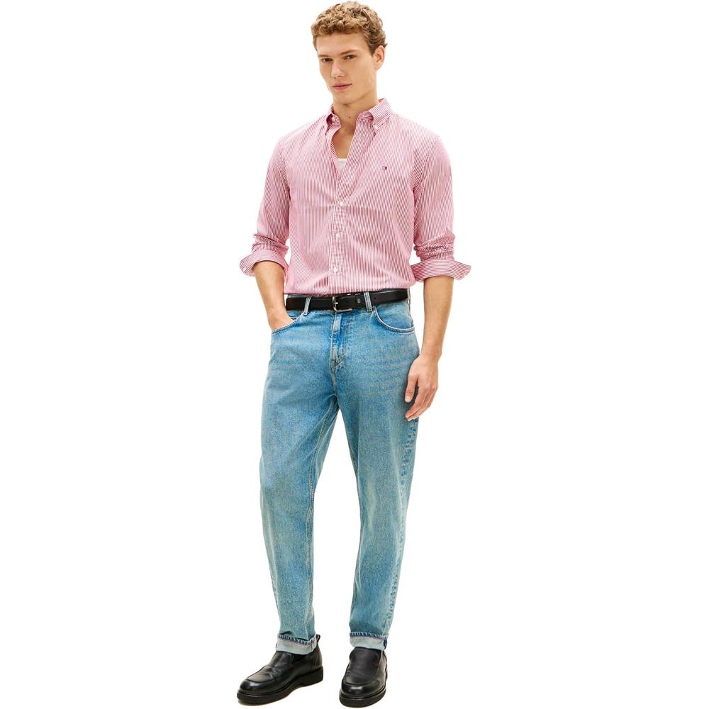 CAMISA PARA HOMBRE TOMMY HILFIGER REGULAR FIT MANGA LARGA ROJO MEDIO - 3