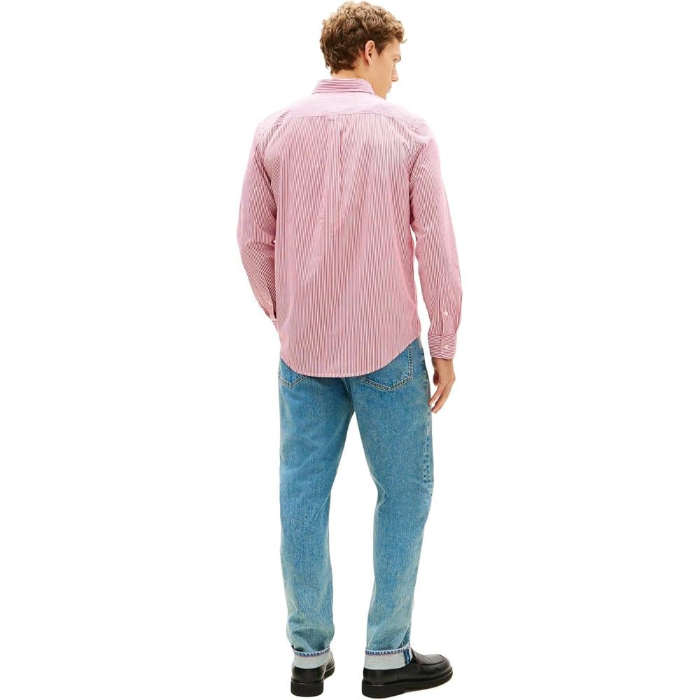 CAMISA PARA HOMBRE TOMMY HILFIGER REGULAR FIT MANGA LARGA ROJO MEDIO - 4