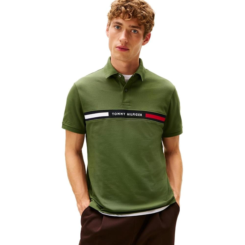 POLO PARA HOMBRE TOMMY HILFIGER REGULAR FIT MANGA CORTA VERDE PINO - 1