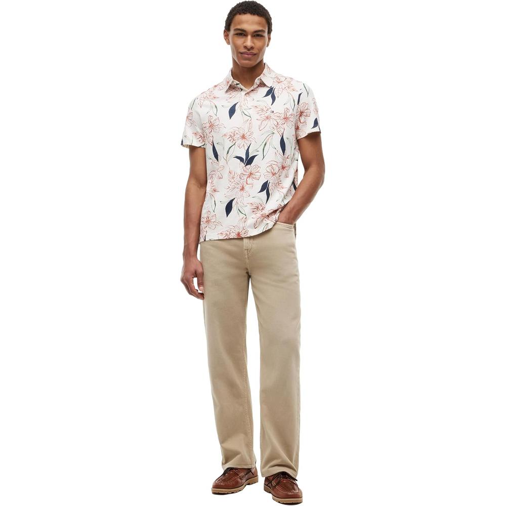 POLO PARA HOMBRE TOMMY HILFIGER REGULAR FIT MANGA CORTA MARFIL PETALO FLORAL - 3