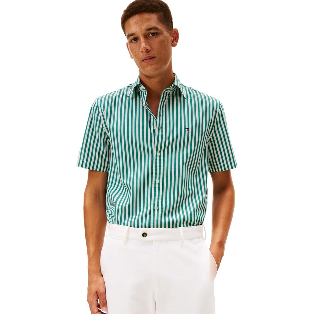 CAMISA PARA HOMBRE TOMMY HILFIGER REGULAR FIT MANGA CORTA AZUL PROFUNDO - 1