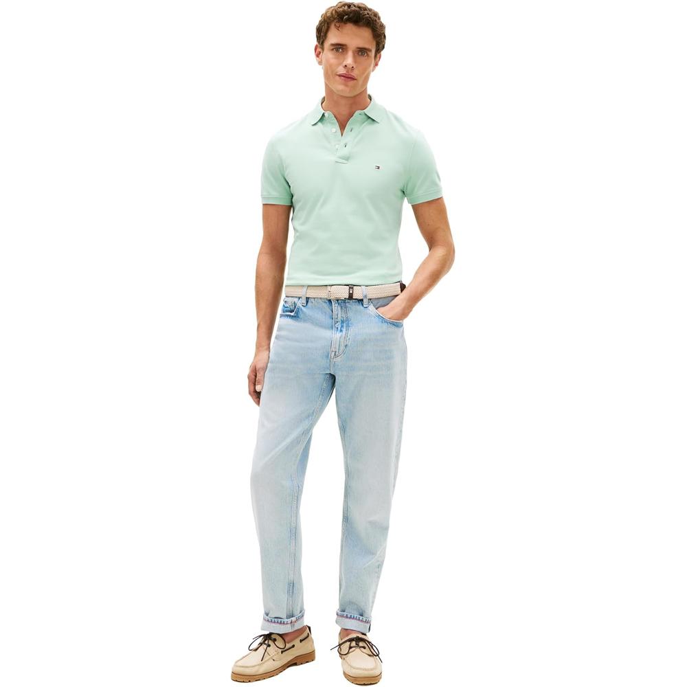 POLO PARA HOMBRE TOMMY HILFIGER 1985 SLIM FIT MANGA CORTA VERDE MENTA - 4