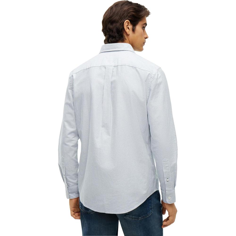 CAMISA PARA HOMBRE TOMMY HILFIGER OXFORD REGULAR FIT MANGA LARGA VERDE CAZADOR RAYAS - 4