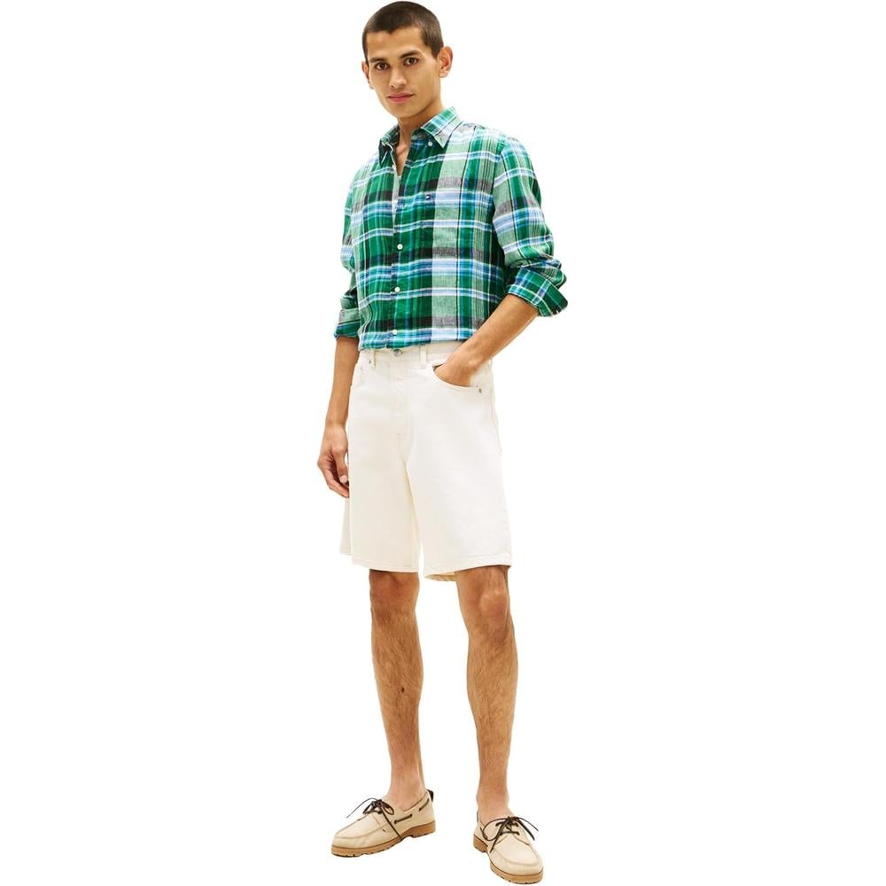 CAMISA PARA HOMBRE TOMMY HILFIGER REGULAR FIT MANGA LARGA VERDE NOUVEAU - 3