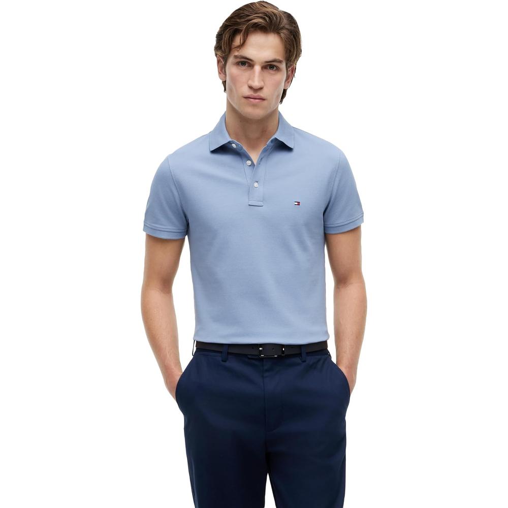 POLO PARA HOMBRE TOMMY HILFIGER 1985 SLIM FIT MANGA CORTA AZUL VIVO - 1