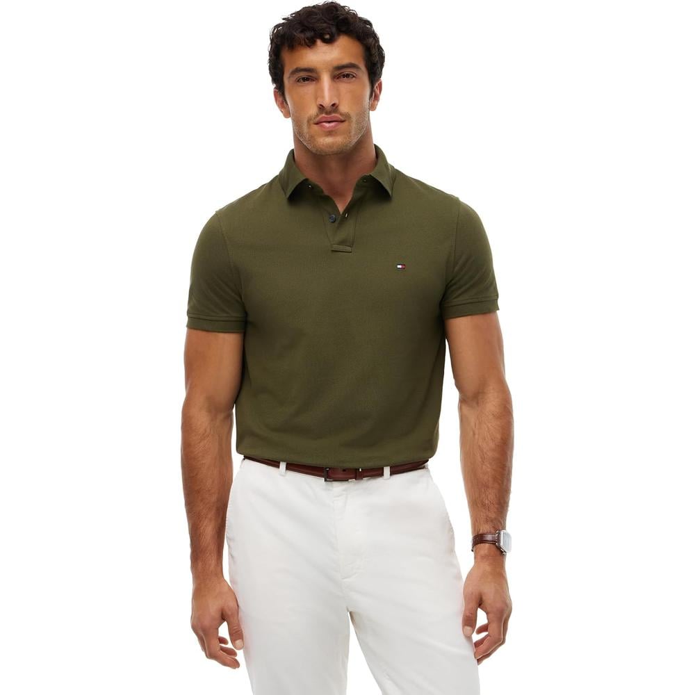 POLO PARA HOMBRE TOMMY HILFIGER 1985 REGULAR FIT MANGA CORTA VERDE CAZADOR - 1