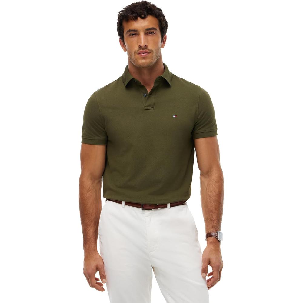 POLO PARA HOMBRE TOMMY HILFIGER 1985 REGULAR FIT MANGA CORTA VERDE CAZADOR - 1