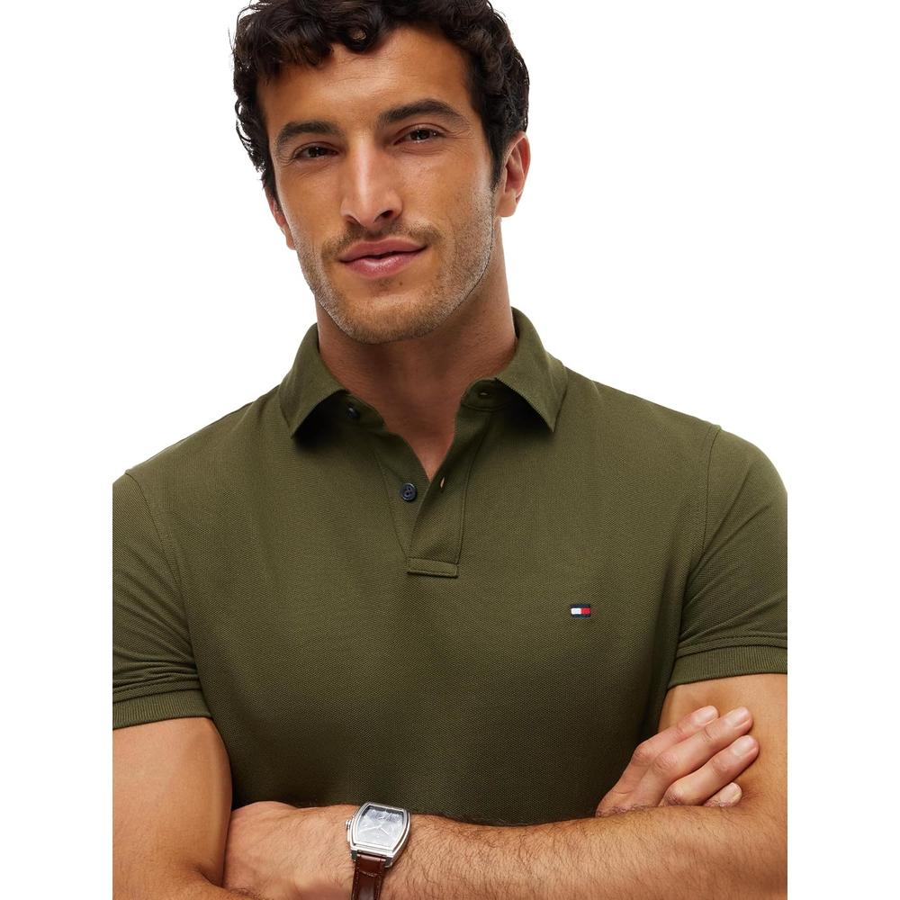 POLO PARA HOMBRE TOMMY HILFIGER 1985 REGULAR FIT MANGA CORTA VERDE CAZADOR - 2