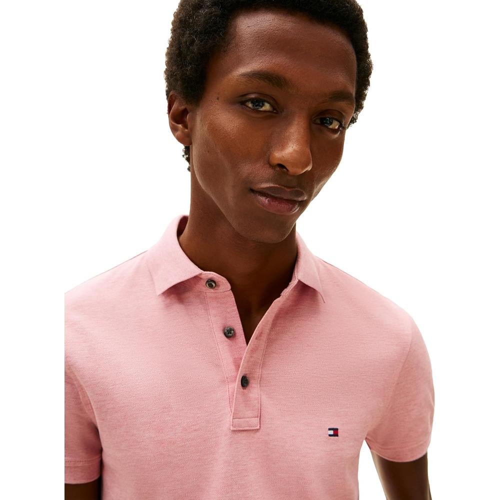 POLO PARA HOMBRE TOMMY HILFIGER 1985 SLIM FIT MANGA CORTA ROSA CAMELIA JASPEADO - 2