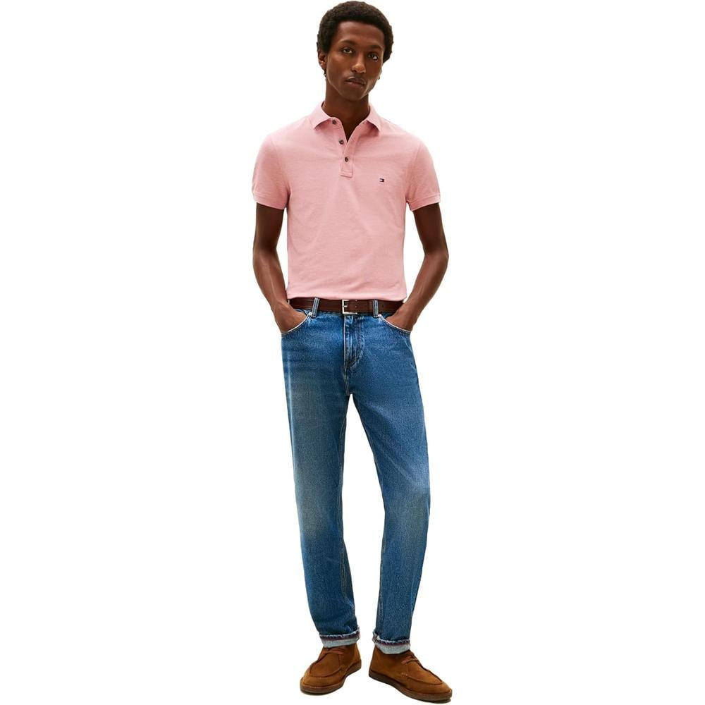 POLO PARA HOMBRE TOMMY HILFIGER 1985 SLIM FIT MANGA CORTA ROSA CAMELIA JASPEADO - 3