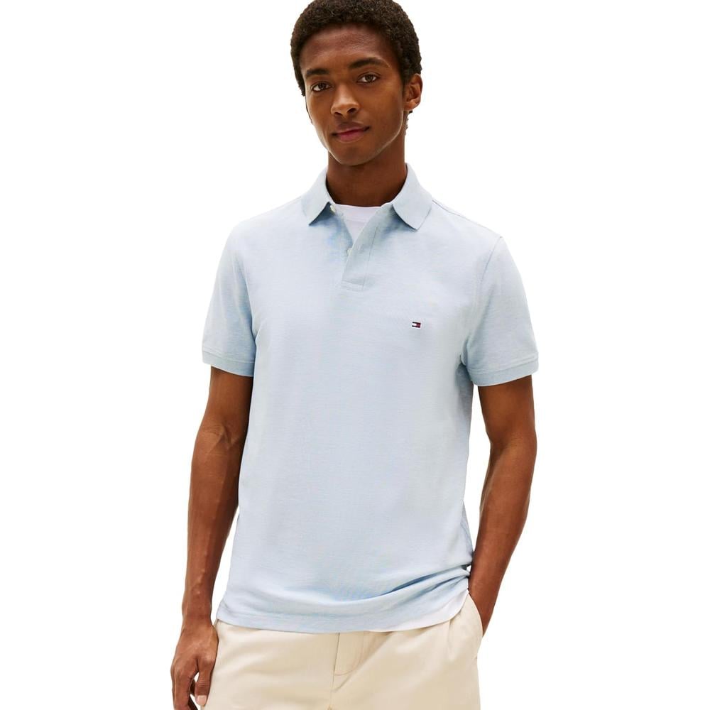 POLO PARA HOMBRE TOMMY HILFIGER 1985 REGULAR FIT MANGA CORTA AZUL JASPEADO - 1
