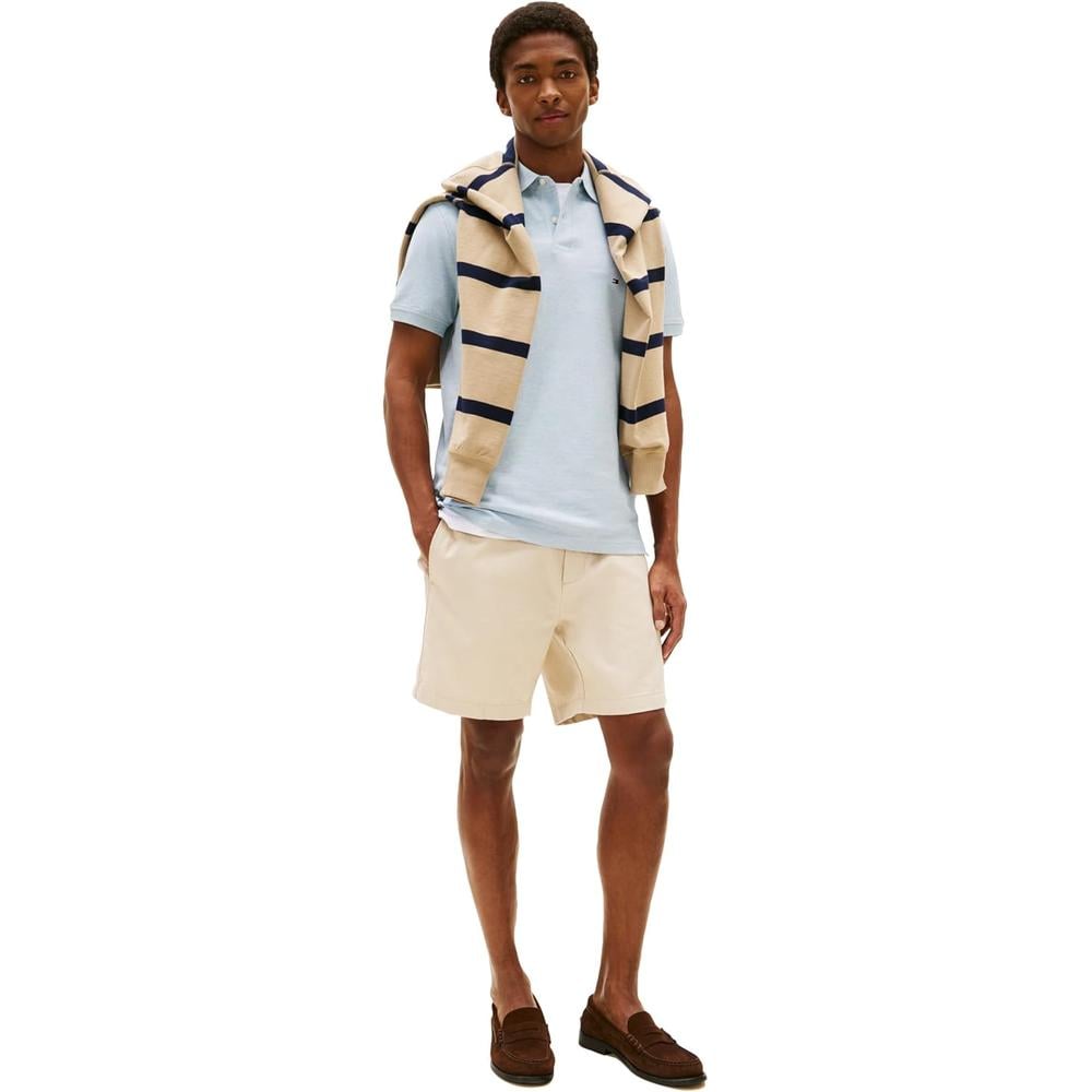 POLO PARA HOMBRE TOMMY HILFIGER 1985 REGULAR FIT MANGA CORTA AZUL JASPEADO - 3