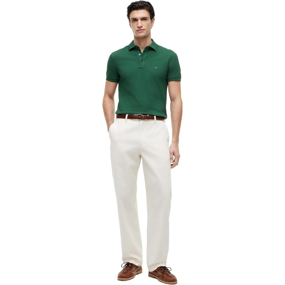 POLO PARA HOMBRE TOMMY HILFIGER 1985 SLIM FIT MANGA CORTA VERDE CALLE - 3