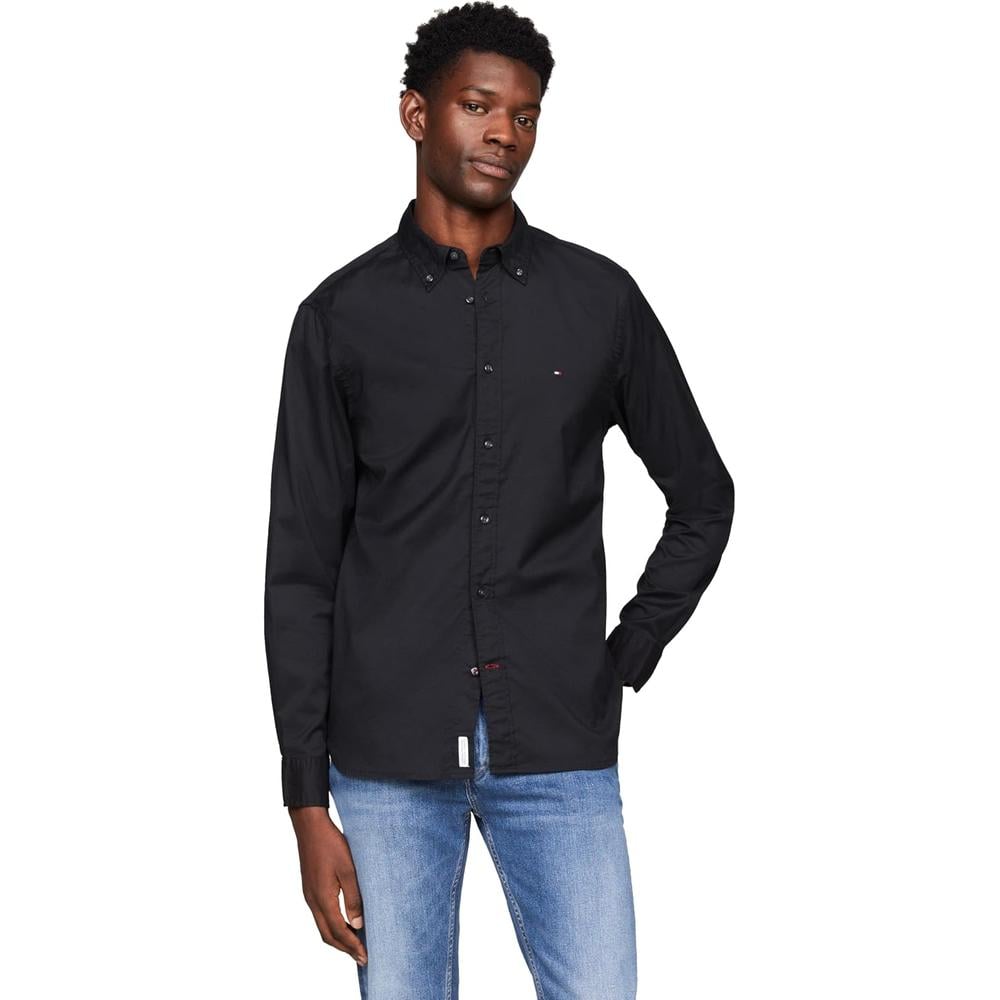 CAMISA PARA HOMBRE TOMMY HILFIGER REGULAR FIT MANGA LARGA NEGRO - 1