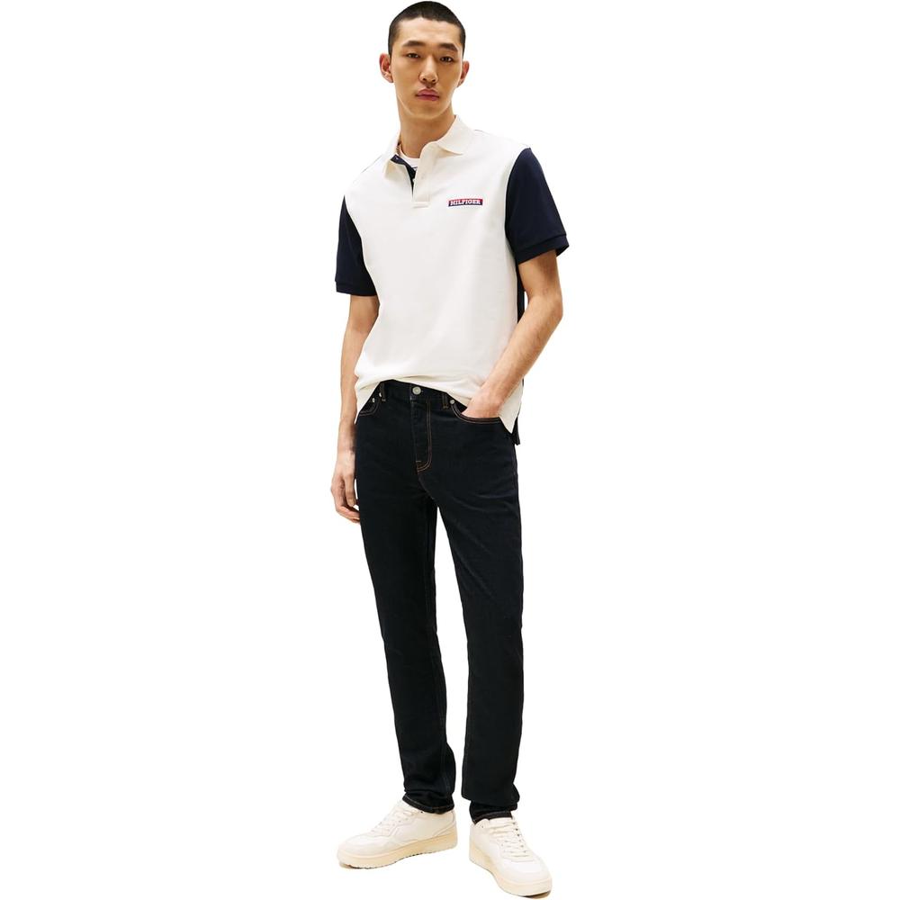 POLO PARA HOMBRE TOMMY HILFIGER REGULAR FIT MANGA CORTA BLANCO RAYAS - 3