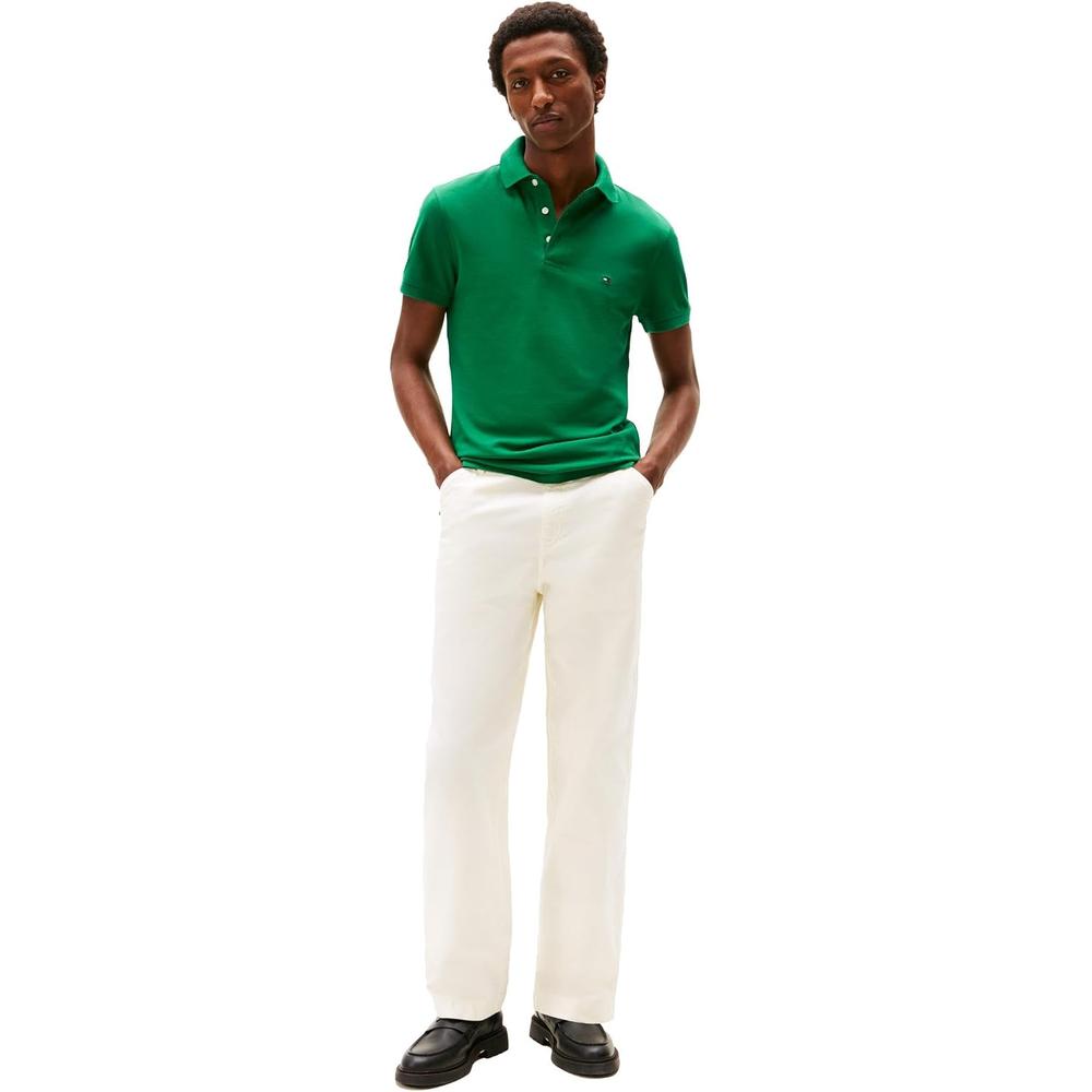 POLO PARA HOMBRE TOMMY HILFIGER 1985 SLIM FIT MANGA CORTA VERDE NUEVO - 3