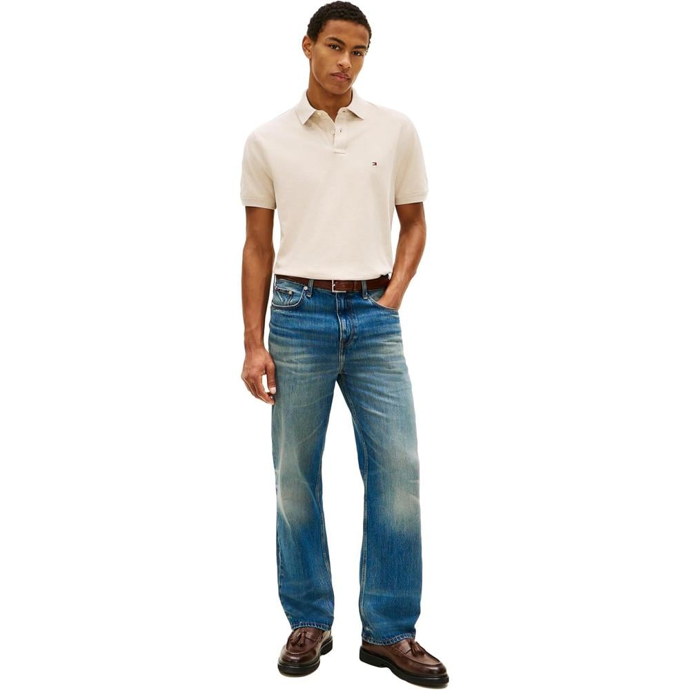 POLO PARA HOMBRE TOMMY HILFIGER CLASSIC FIT MANGA CORTA BEIGE AVENA JASPEADO - 2