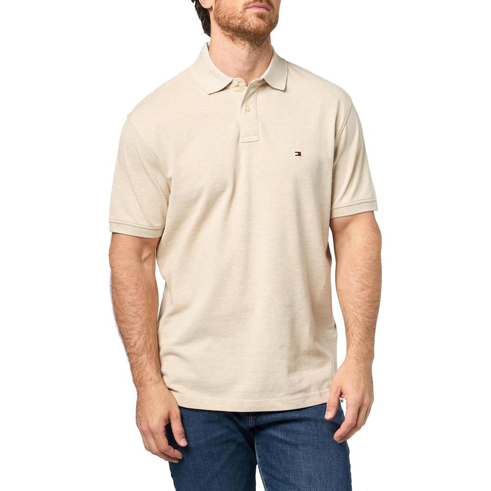 POLO PARA HOMBRE TOMMY HILFIGER CLASSIC FIT MANGA CORTA BEIGE AVENA JASPEADO - 3