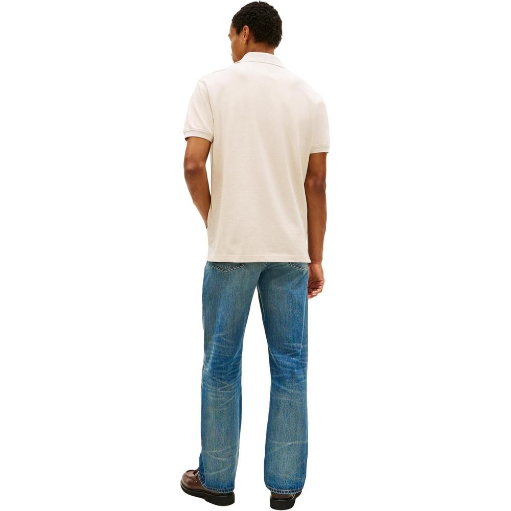 POLO PARA HOMBRE TOMMY HILFIGER CLASSIC FIT MANGA CORTA BEIGE AVENA JASPEADO - 5