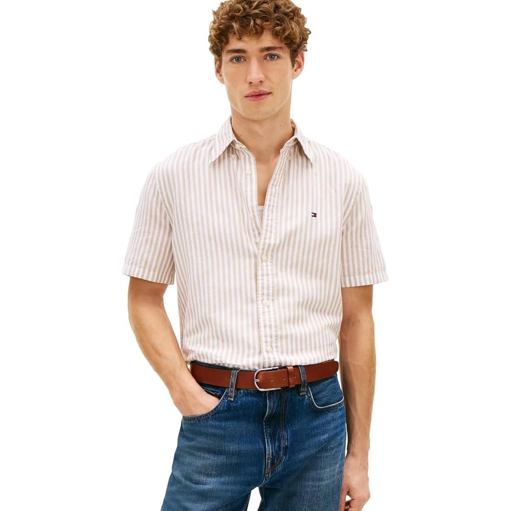 CAMISA PARA HOMBRE TOMMY HILFIGER MANGA CORTA LINO REGULAR FIT MULTICOLOR - 1