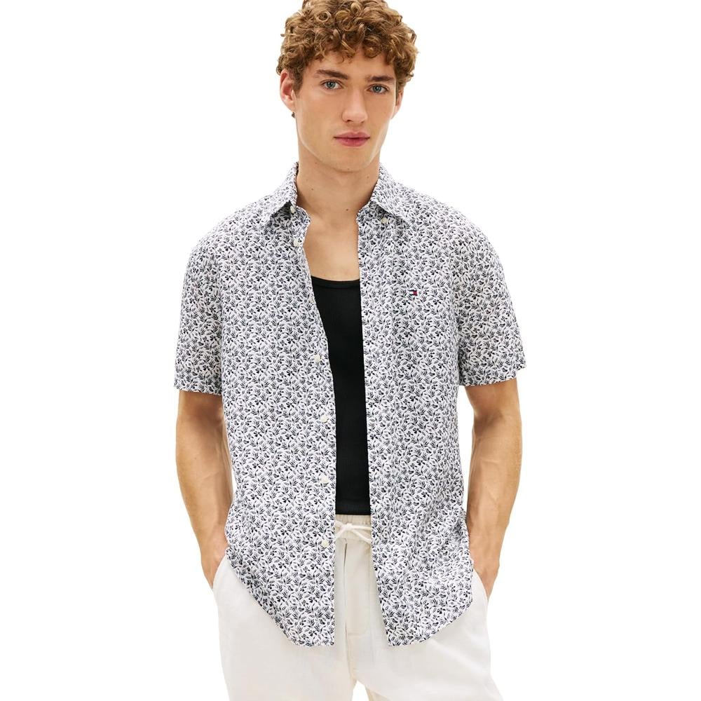 CAMISA PARA HOMBRE TOMMY HILFIGER MANGA CORTA LINO REGULAR FIT MULTICOLOR - 1
