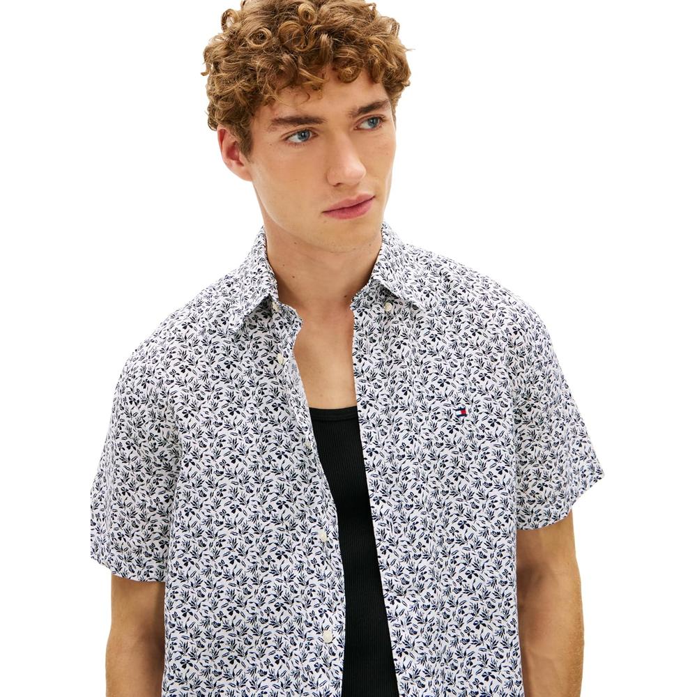 CAMISA PARA HOMBRE TOMMY HILFIGER MANGA CORTA LINO REGULAR FIT MULTICOLOR - 2