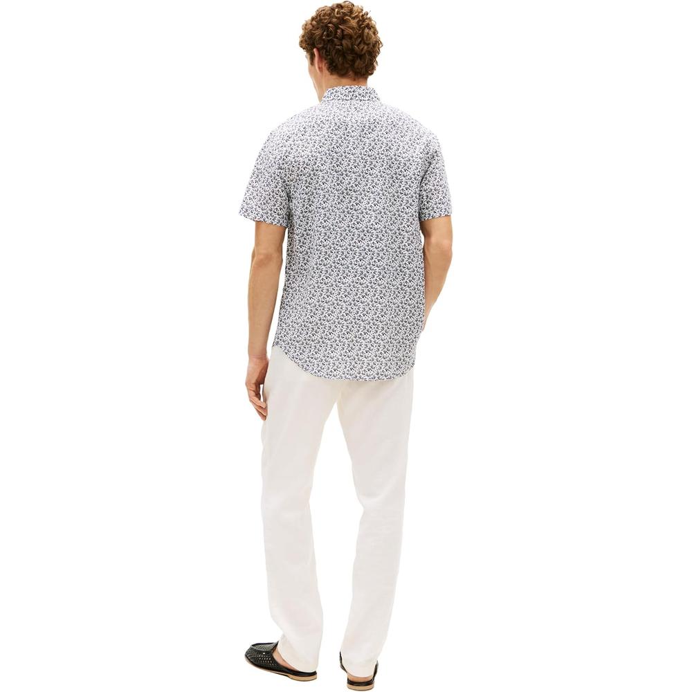 CAMISA PARA HOMBRE TOMMY HILFIGER MANGA CORTA LINO REGULAR FIT MULTICOLOR - 4