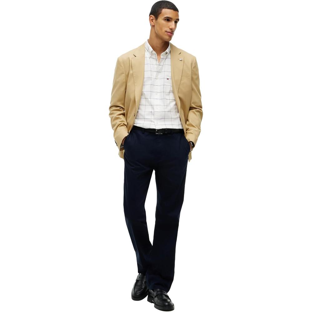 CAMISA PARA HOMBRE TOMMY HILFIGER OXFORD REGULAR FIT MANGA LARGA MARFIL SEDA CUADROS - 3