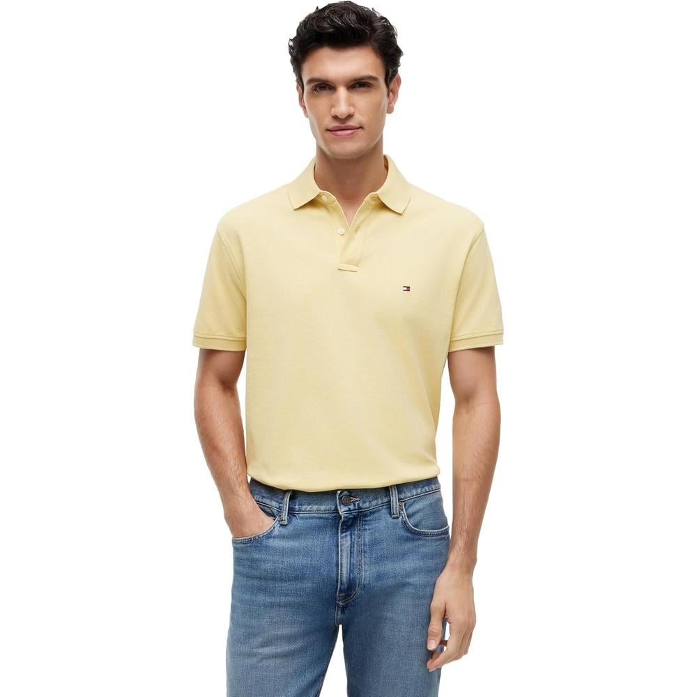 POLO PARA HOMBRE TOMMY HILFIGER CLASSIC FIT MANGA CORTA AMARILLO JASPEADO - 1