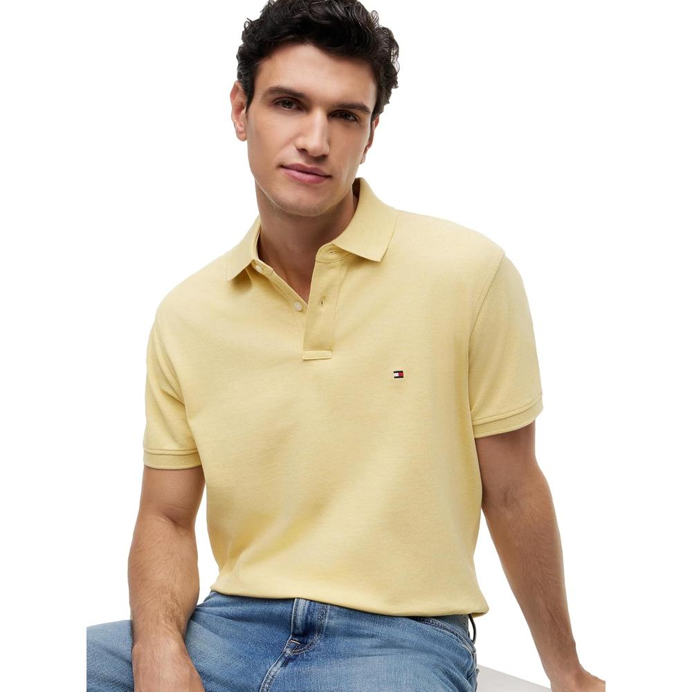POLO PARA HOMBRE TOMMY HILFIGER CLASSIC FIT MANGA CORTA AMARILLO JASPEADO - 4