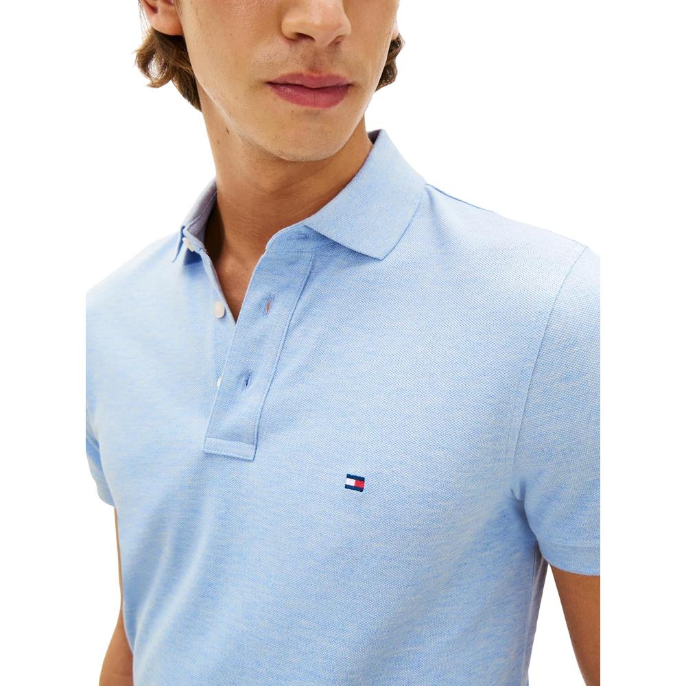 POLO PARA HOMBRE TOMMY HILFIGER 1985 SLIM FIT MANGA CORTA AZUL MARINO JASPEADO - 2