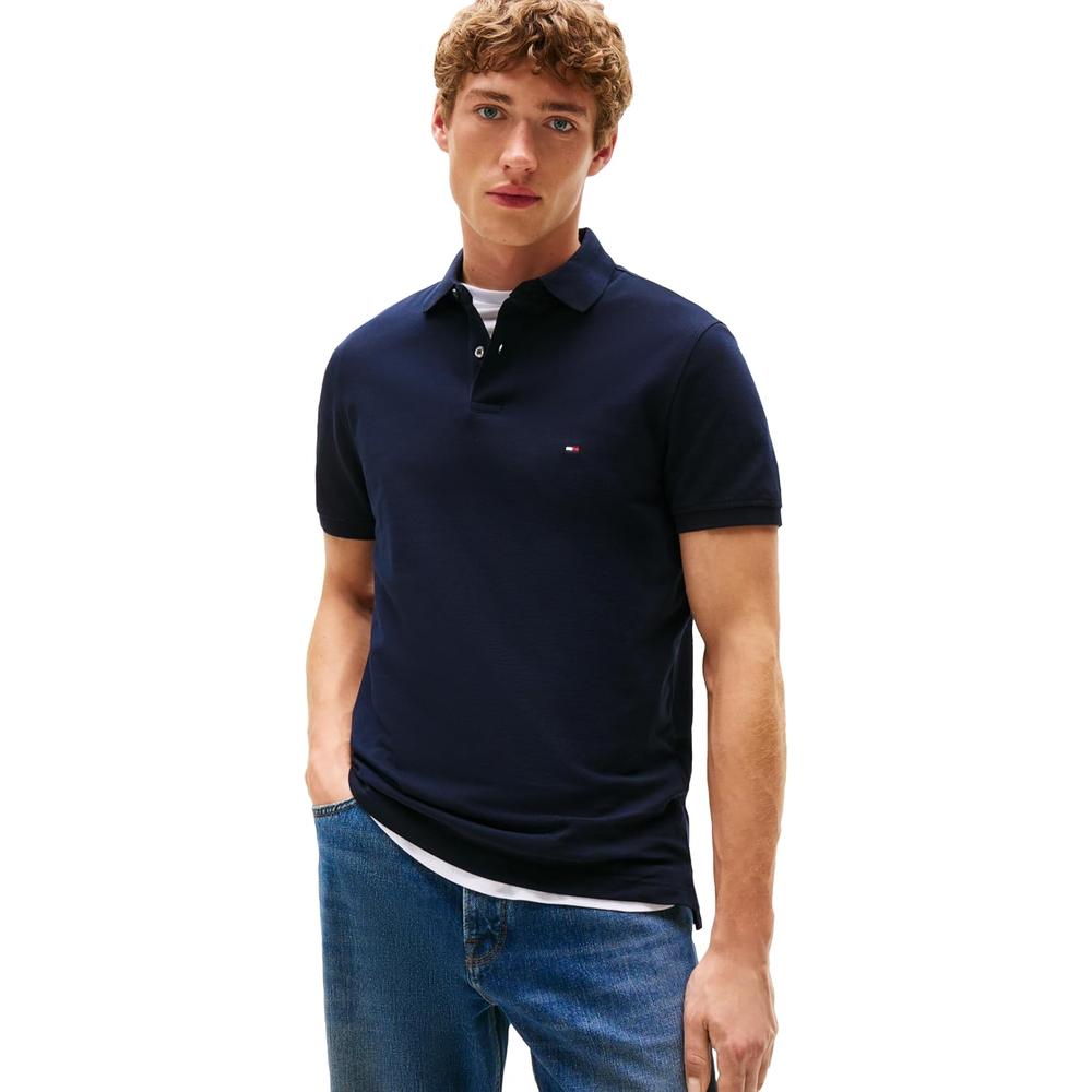 POLO PARA HOMBRE TOMMY HILFIGER 1985 REGULAR FIT MANGA CORTA AZUL CIELO - 1