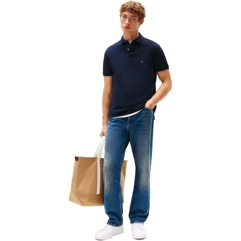 POLO PARA HOMBRE TOMMY HILFIGER 1985 REGULAR FIT MANGA CORTA AZUL CIELO - 3